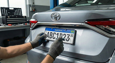 Placa Mercosul Detalhe